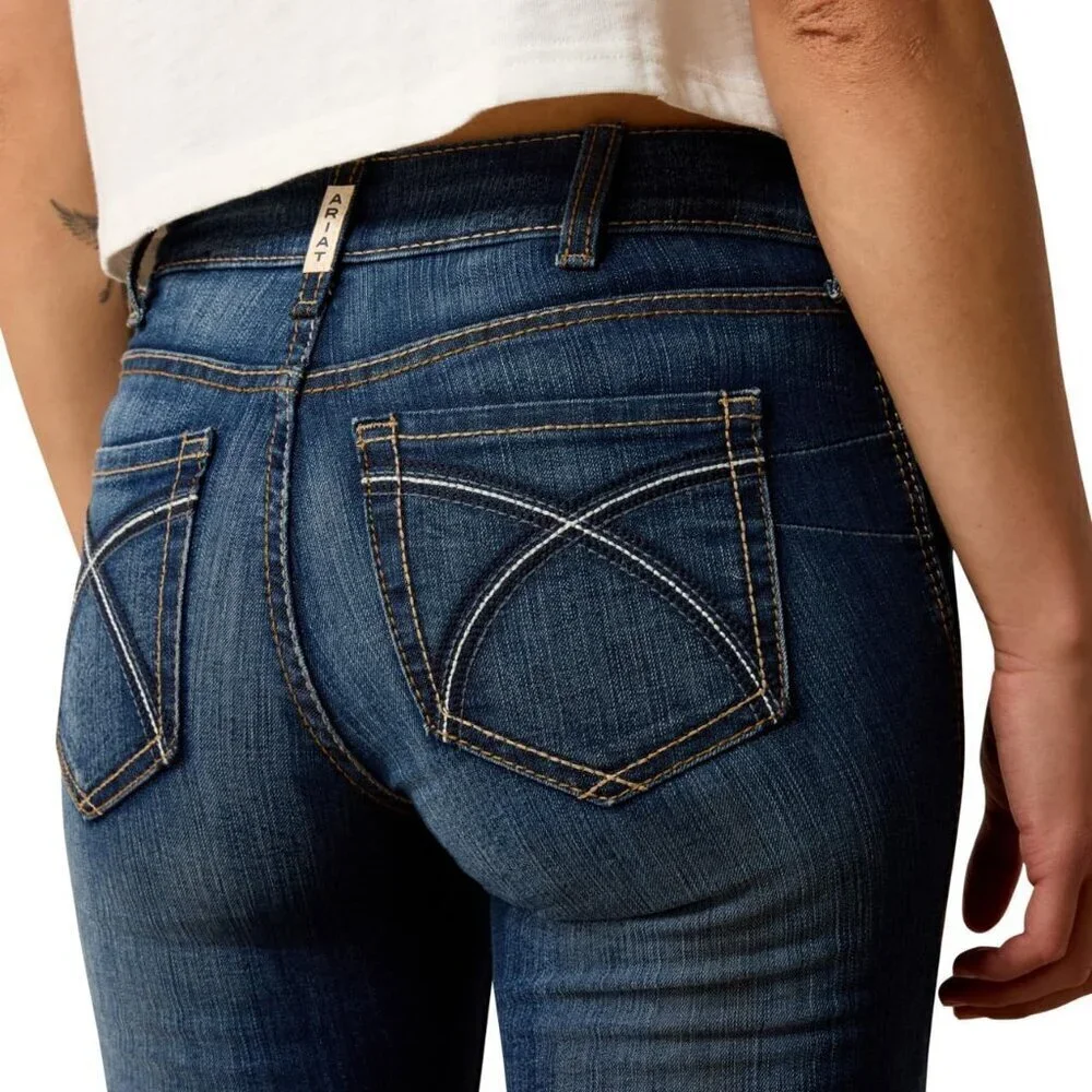 Women's Stretch Boot Cut Jeans Perfect Rise Flattering Fit 100% Cotton
